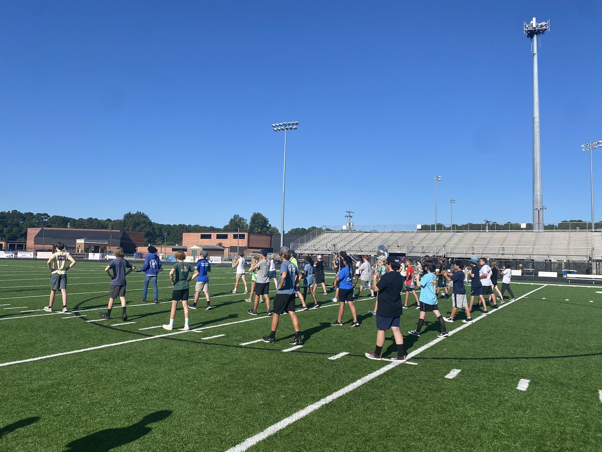 Beautiful day for a Saturday practice!   Go marching falcons! #yhsband #falconfam #marchingband