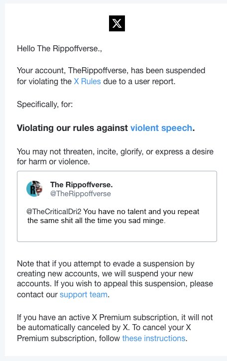 TheSomersetFox's tweet photo. @VitoComedy It was mass flagging the Rippoffverse is one of my best mates and they just mass flagged nearly all of his damn posts he showed me the screenies https://t.co/pFB558TzdD