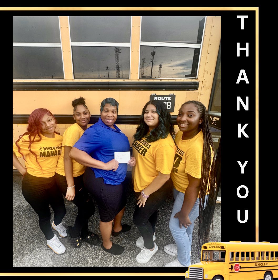 Thank to our bus driver, Mrs. White! We appreciate everyone who gets us to and from the stadium safely every week. ❤️❤️