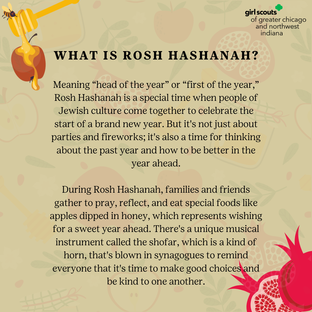 Wishing everyone a sweet and joyous Rosh Hashanah! ✨🍯 May this new year be filled with love, happiness, and meaningful moments. 

#GCNWI #GirlScouts #RoshHashanah #JewishHoliday #HeadoftheYear #FirstoftheYear