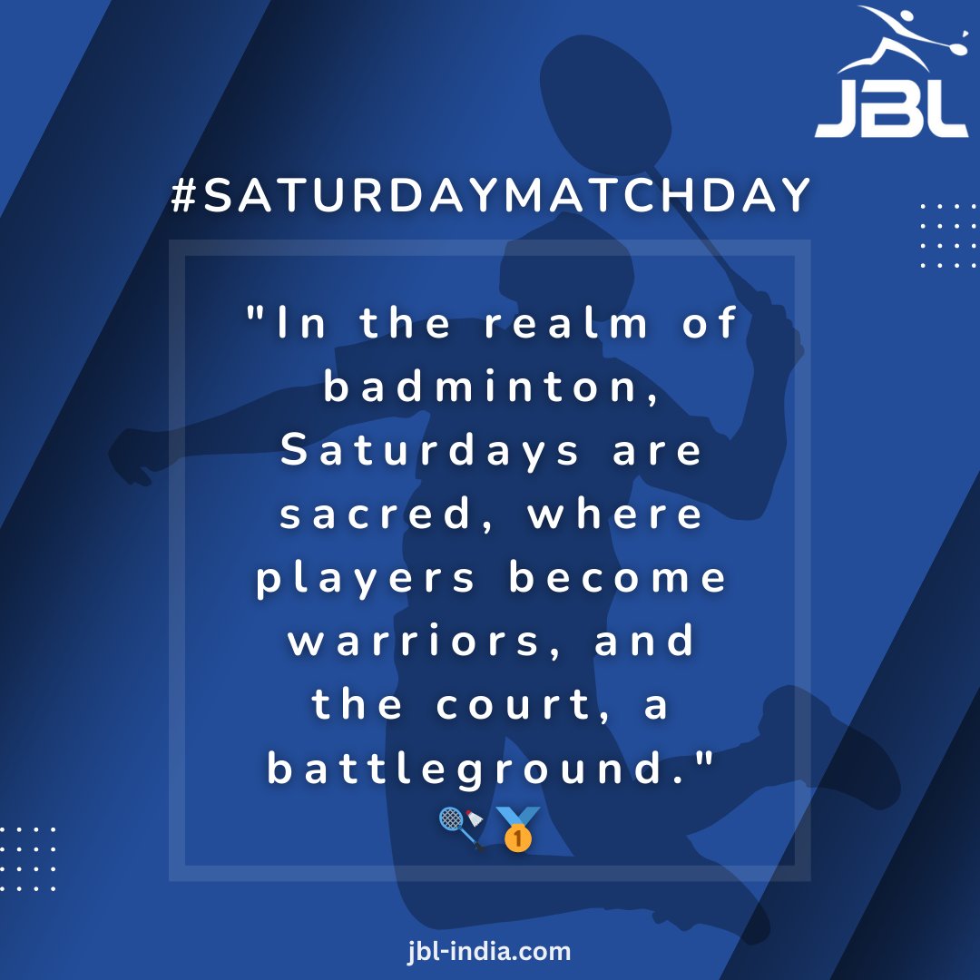 league_jbl's tweet photo. "In the realm of badminton, Saturdays are sacred, where players become warriors, and the court, a battleground." 🏸🕺#SaturdayMatchDay

#badminton #juniorbadmintonleague #racketsports #matchday #saturday #weekend #weekendvibes #weekendgetaway #juniorbadmintonleague #weekendaway https://t.co/5Y6u6Zn5Jc