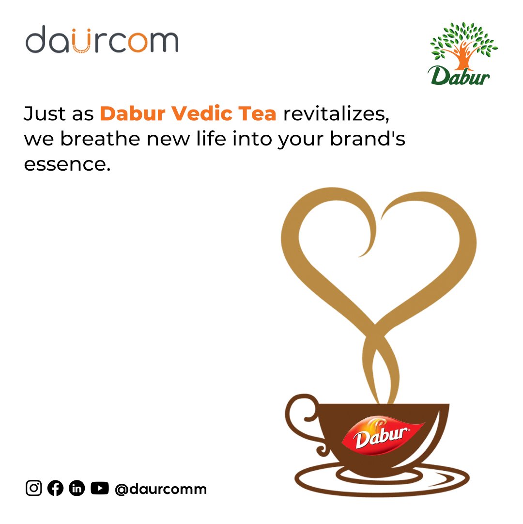 daur_com's tweet photo. Dabur X DaurCom
Take a look at how both @DaburVedicTea and DaurCom can help you and your brand. 

#daur #daurcom #dabur #influncer #influncermarketing #advertisementagency #marketing https://t.co/AIj7FWvTR5