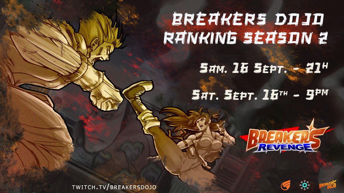 Dernier appel pour la reprise des rankings CE SOIR !
challonge.com/fr/brdojorank_…

Pour les nouveaux, merci d'être bien présents sur FC2 à 21h00 et de préciser vos pseudos sur le chat twitch !
twitch.tv/breakersdojo