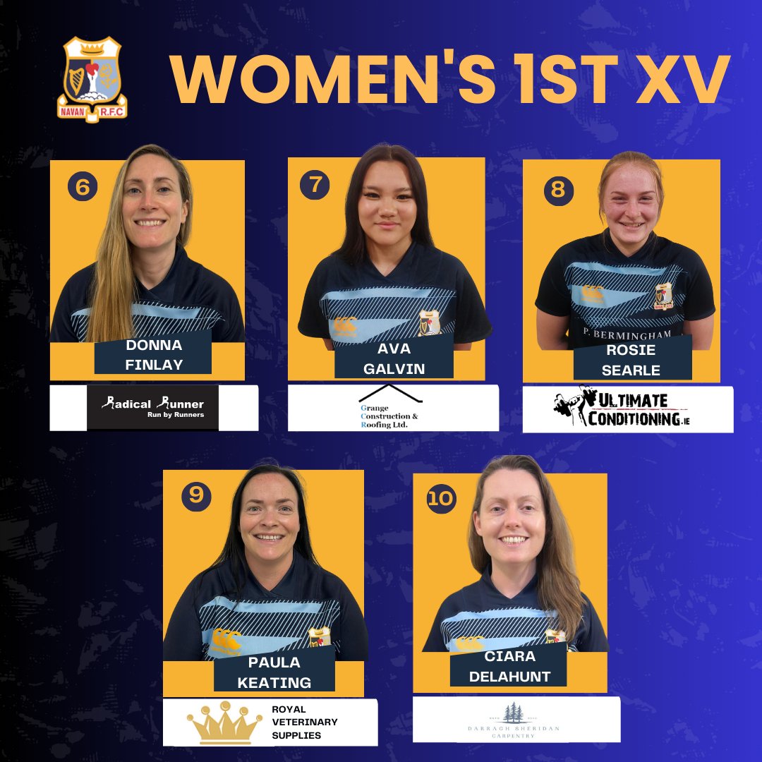 NavanLadiesRFC's tweet photo. π’ TEAM NEWS. Here's the Womenβs 1st XV team that will play Greystones RFC in their opening game in Division 3 tomorrow, 17th Sept.
π KO is 1:00pm
π Greystones Rugby Club
All support is appreciated π΅π .
Thank you to all our sponsors. π https://t.co/HEQlxyBaKE