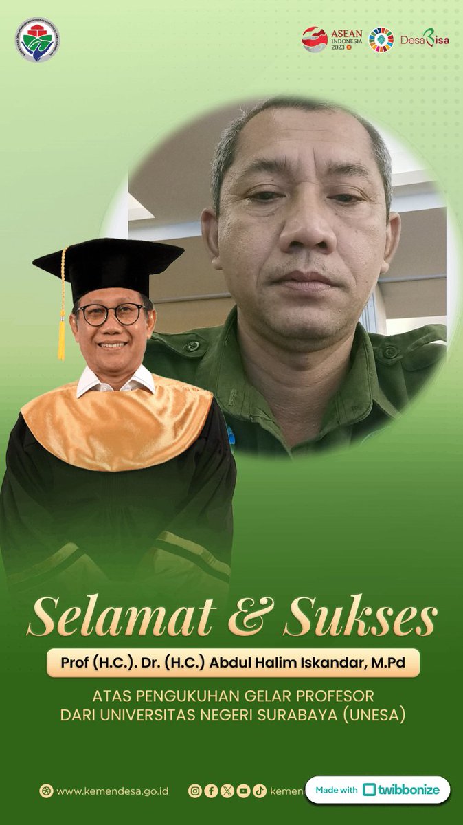 Doryahmad0874's tweet photo. Selamat dan Sukses 
#GusProf 
Semoga berkah dan manfaat untuk umat
@jokowi
@halimiskandarnu
@Kemendespdtt
@malik_haramain
@imansyukri
@taufikmadjid71
@yusradaridesa
@azzameldzikrie
@tppkemendes
@fadiqwae1 https://t.co/FiCEUSfqMJ