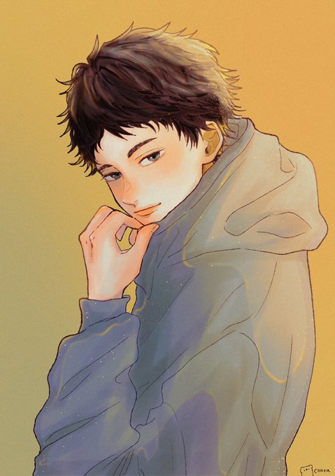 「black hair grey hoodie」 illustration images(Latest)｜3pages