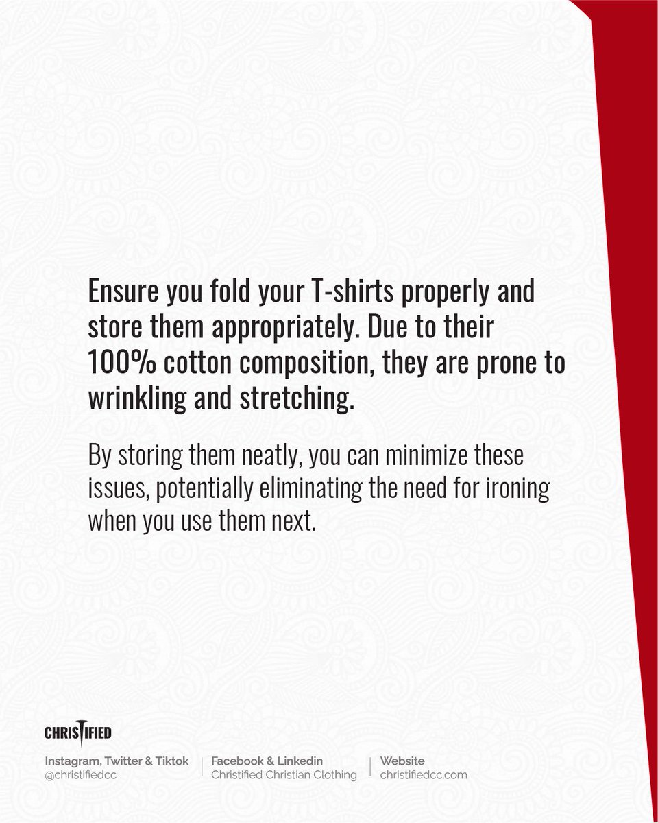 ChristifiedCC's tweet photo. It's SATURDAY and let me guess, you have plans to do your laundry today, here a quick one about your Christified Tshirt.

Our T-shirt are made of 100% cotten material and here are quick short tips to help you ensure the longevity (shape and color) of your Christified T-shirts. https://t.co/OxgDuTUXjQ