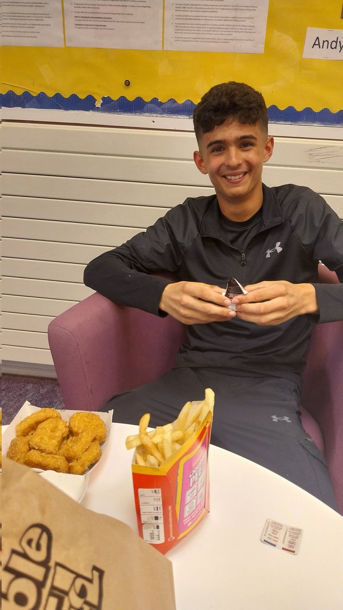 So proud of these 2 lads who stepped in to support a female member of staff when some others were being too boisterous and then asked permission to go back and check that she was OK later on! McDonalds treat for lunch! #TogetherWeCan #changinglives #thinkingofothers #veryproud