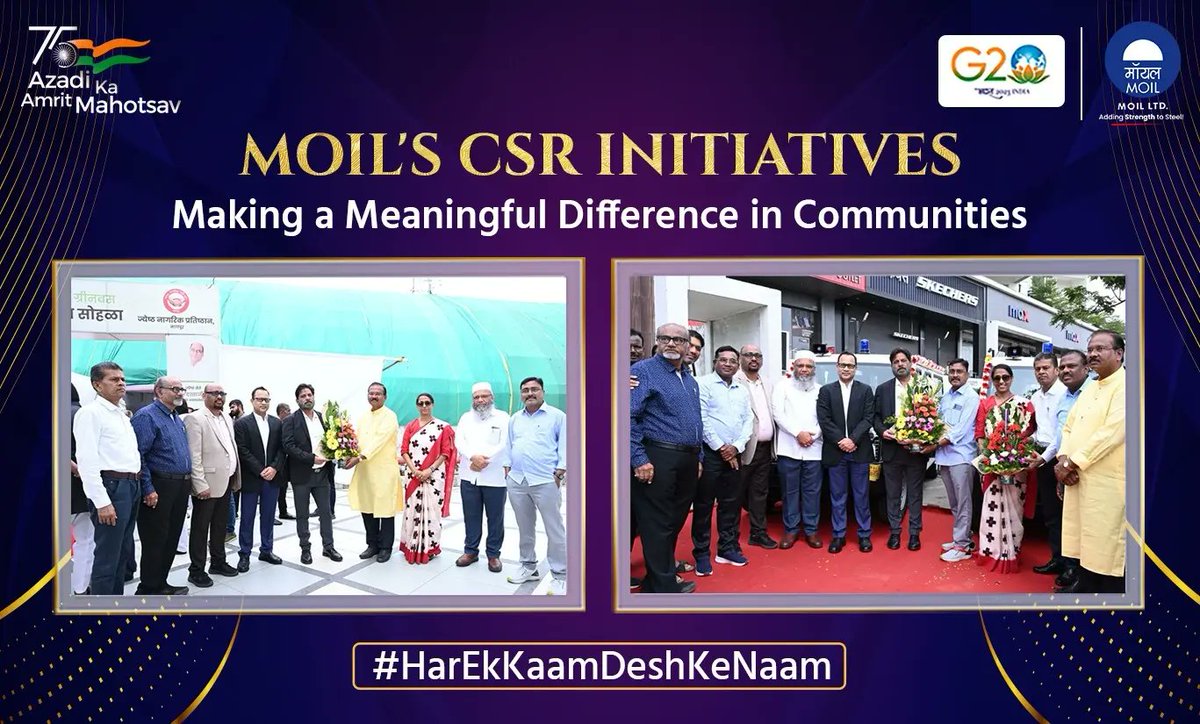 MOIL_LIMITED's tweet photo. Hon'ble Minister of Road, Transport, and Highways, Shri. Nitin Gadkari, along with MOIL CMD, Shri Ajit Kumar Saxena, presented two ambulances to OFROT Foundation, Nagpur, and SANJEEVAN Socio Medical Foundation, Nagpur, as part of MOIL's CSR initiative. 
 #MOILCSR https://t.co/VYwQP4sqgr