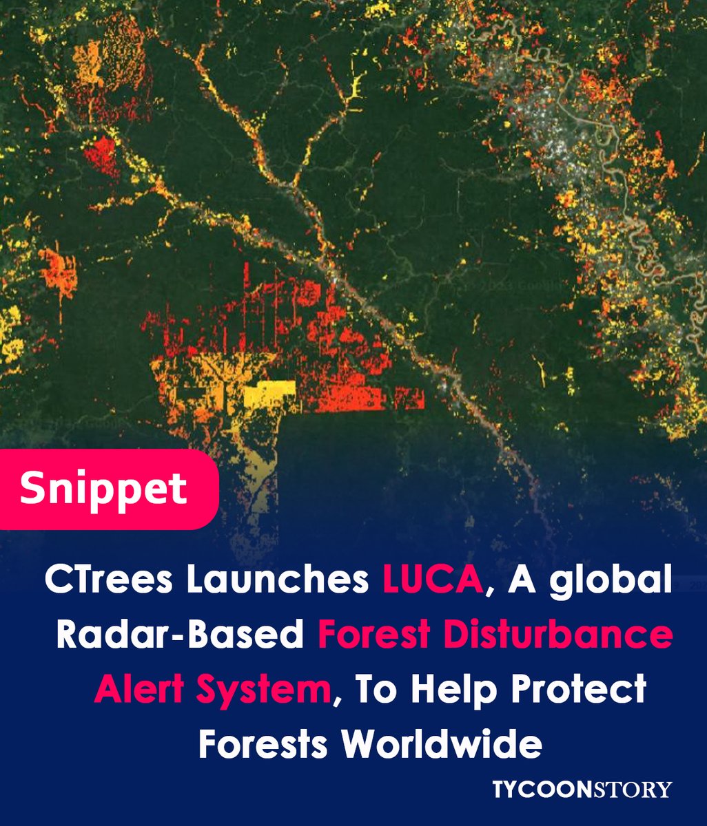 TycoonStoryCo's tweet image. The First Forest Disturbance Alert System Is Released By Ctress.
#CTrees #DeforestationAlert #ForestConservation #SaveOurForests #ClimateChange #SatelliteMonitoring #RadarTechnology
#NearRealTime #GlobalForestMonitoring #ForestProtection #ForestManagement #EnvironmentalTechnology