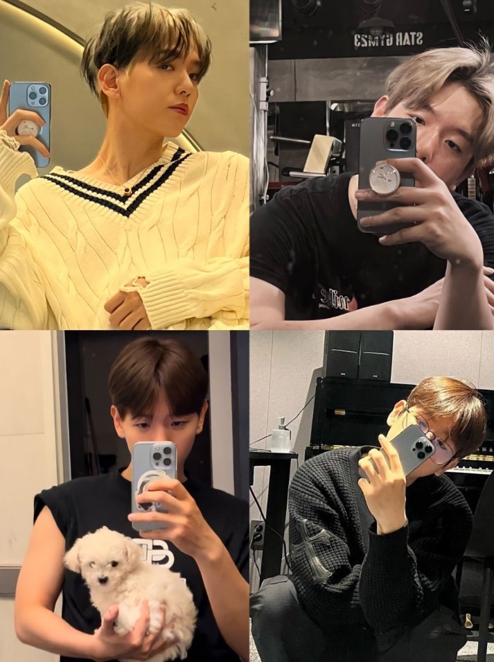 BBHLOOK__'s tweet photo. Baekhyun's mirror selfie >>>> https://t.co/gMwrjlH6Ec