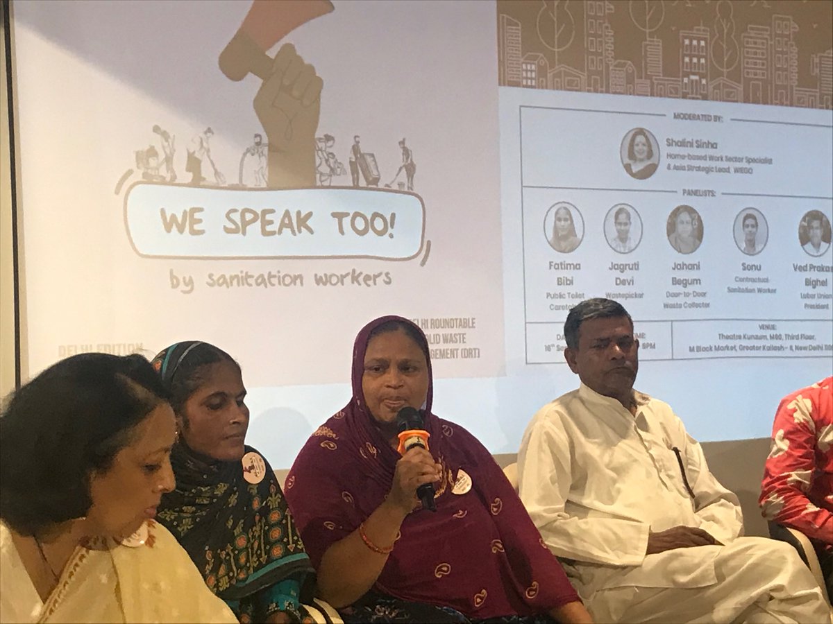 Meet Jahanara Begum, a dedicated door-to-door waste collector from Delhi. Her story sheds light on the realities of waste collection in changing times. Let's discuss these challenges today. #WeSpeakToo #SanitationWorkers #EmpowerVoices