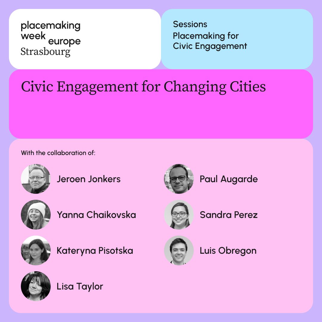 2wks to the inspiring #PlacemakingWeekEurope & our civic engagement workshop with @AmsterdamNL, @vinnytsia_news, @InnerCircleLtd, @coherentcities. Six challenges in 75 minutes: it’s going to be intense! Join us Thurs 28.09 11:45. @PaulAugarde @sndstorm placemaking-europe.eu/pwe/strasbourg…