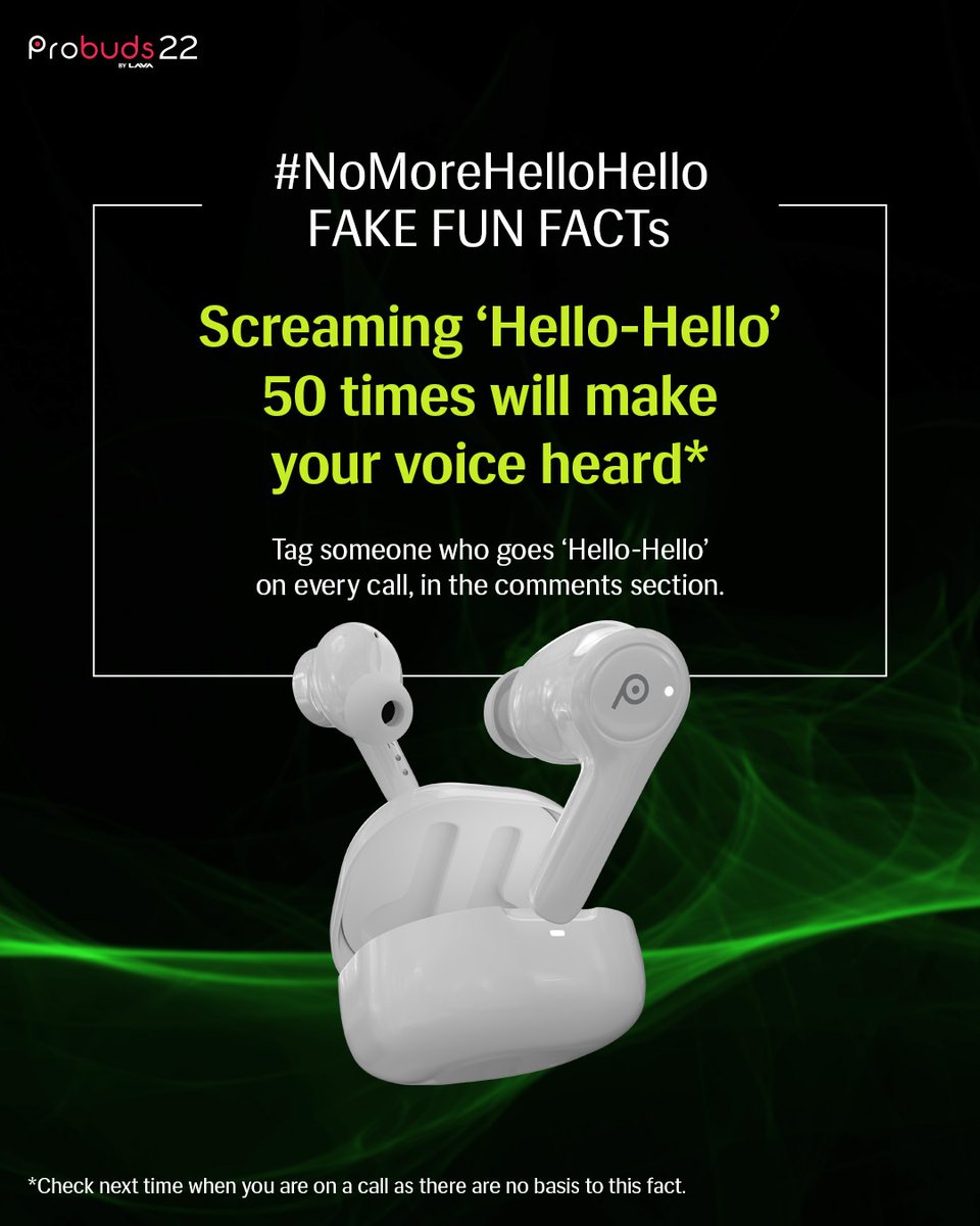 LavaMobile's tweet photo. Have you tried it? 😛
Experience the ultimate voice clarity and talk freely with Probuds 22.
.
.
.
.
#Probuds22 #ExploreUninterrupted #NoMoreHelloHello #LavaMobiles https://t.co/FqqmInpkE7