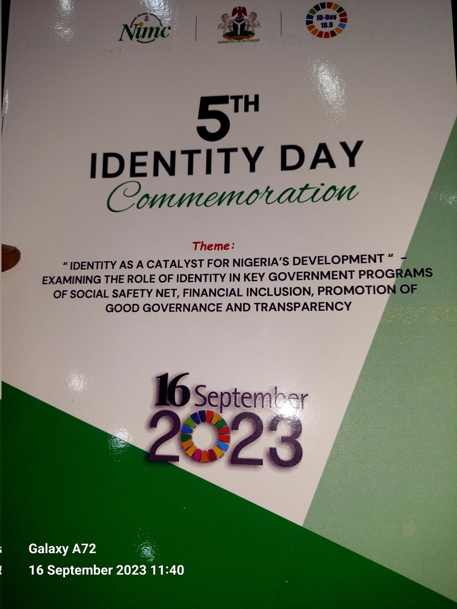 Its #Identity day today! We are out to support the @NigerianGovt through @nimc_ng increase awareness on the significance of ID.
@Internationalconferencecenter
#IDday2023