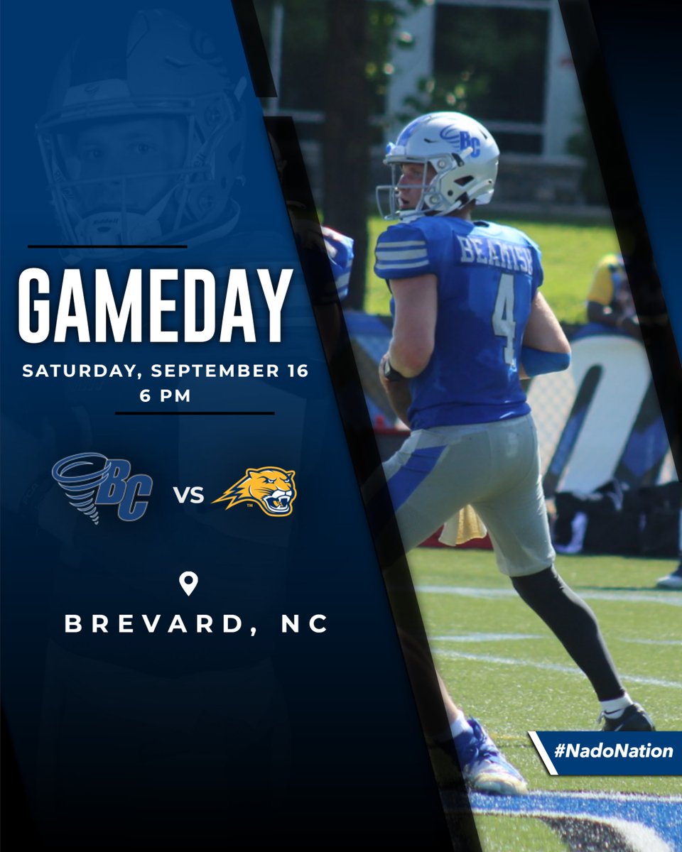 Football: GAMEDAY - @BrevardF5 concludes its non-conference schedule under the lights this evening! BLACK OUT - WEAR BLACK!!! 🆚 Averett University 📍 Ives-Lemel Family Field ⏰ 6 PM 📊/📺 BCTornados.com #NadoNation #d3fb