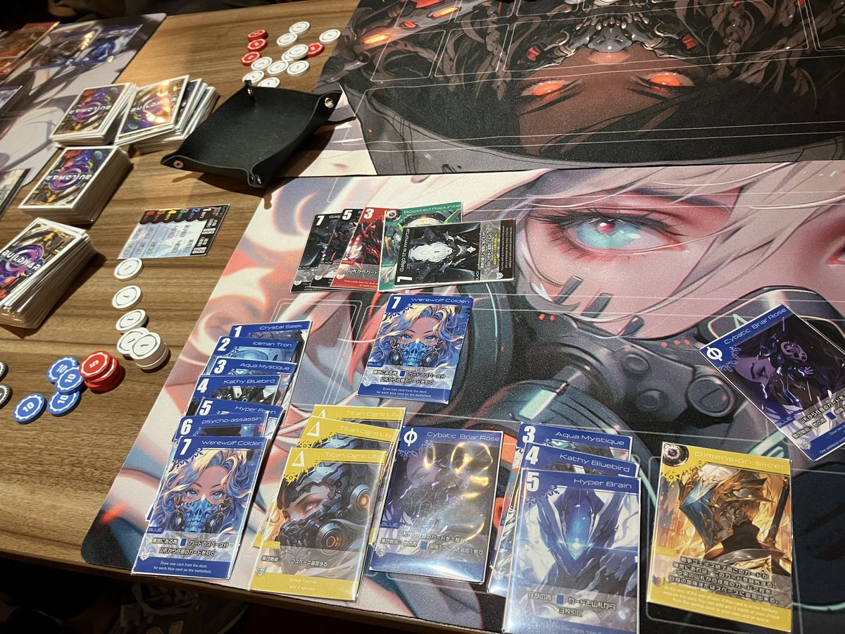 yama_koh's tweet photo. 本日のボドゲバ。
今回はKickstarter中のビルドウォーの体験会という事でお邪魔して参りました。
デッキ構築&セットコレクションに加え麻雀のテイストもあるゲーム。
運は多分に絡むものの、ドローやサーチカードは多目にあるので、デッキが回るように組めるかは腕の見せ所。
#BuildWar #ビルドウォー https://t.co/ZhtZ4gofEO