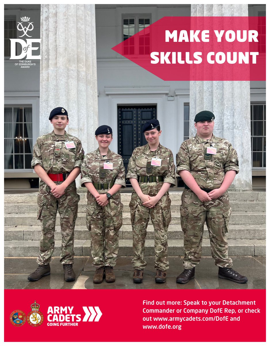 Its DofE sign-up time 💥 If you are 14 years old or in the school year where you turn 14 then you can sign up and start your DofE now. Be sure to ask your DC or DofE Rep for more details and for an enrolment form. Don’t just be a cadet, be a DofE Cadet @AcfComber @RFCANI