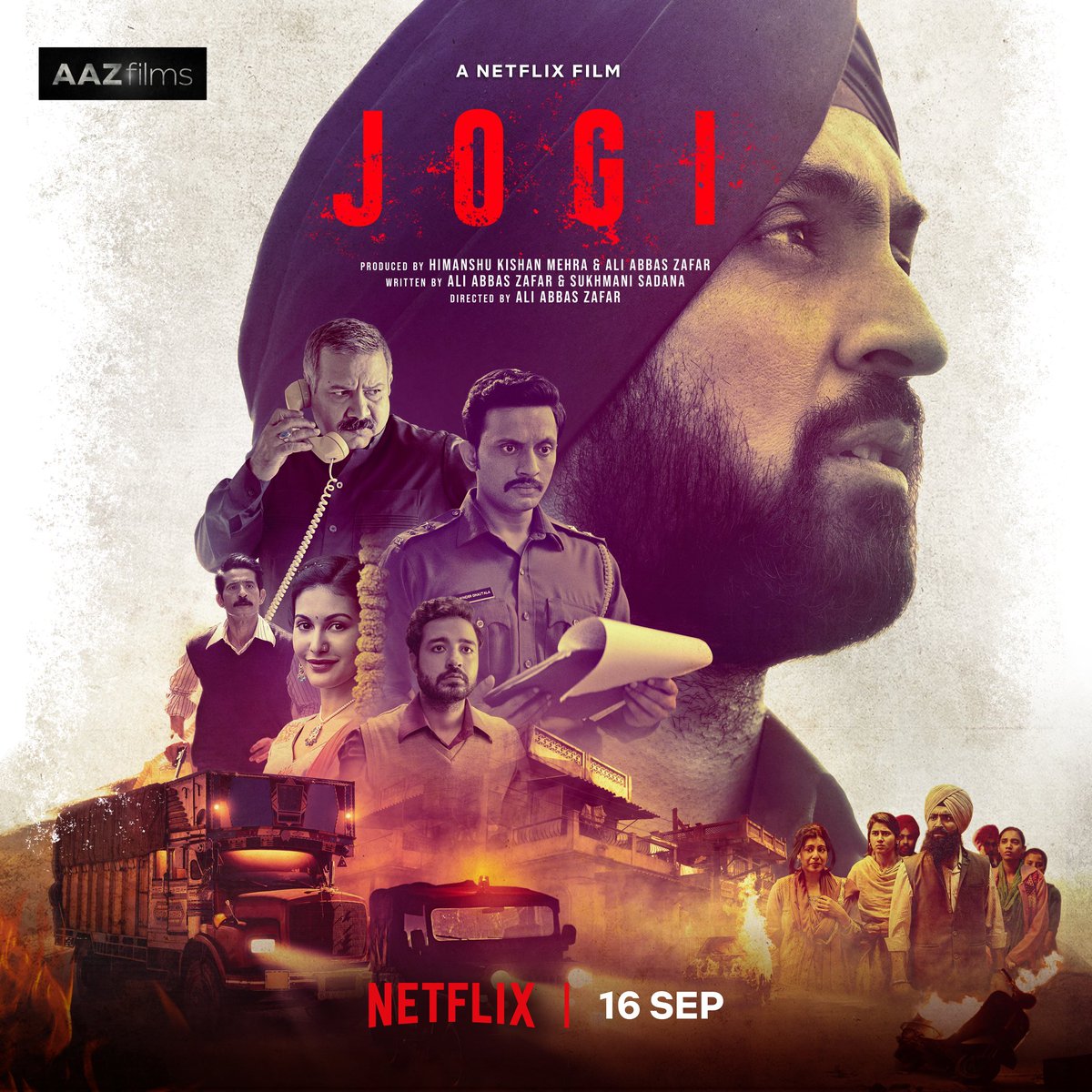 1 Year of JOGI 
@netflix_in @iHimanshuMehra @aliabbaszafar
@sukhmanisadana @diljitdosanjh
@AmyraDastur93 @mohdzeeshanayyub @tentej 
@pareshpahuja
@KumudkMishra