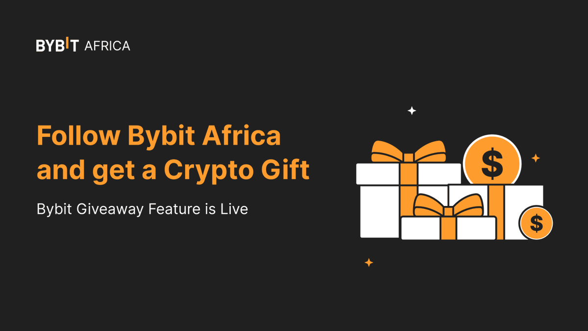 BybitAfrica's tweet photo. With #Bybit's new Giveaway feature, you can now send #crypto gifts to loved ones🎁  
  
🤩want a gift from us?   
  
1️⃣Follow @BybitAfrica.   
2️⃣Retweet this post &amp; pinned post  
3️⃣Tag 3 friends &amp; fill this form: https://t.co/3dsAh62jwS 
  
🤗First  new 4k followers get a gift https://t.co/m7duUcLeM9