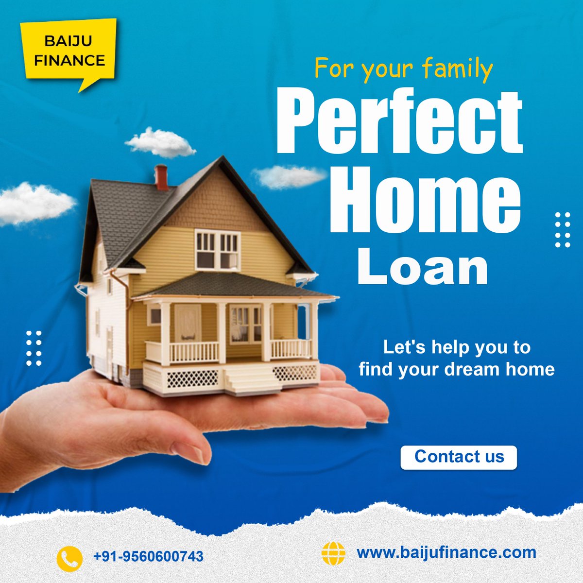 For your family perfect home loan ..
Let's help you to find your dream home
.
.
For more details Contact Now: +91-9560600743
.
.
.
#baijufinance #HomeLoan #Home #Yourdreamhome #HousingFinance #Loans #Homeloan #Quicksanctions #Documentation #Homeloantips #Homeloansmadesimple
