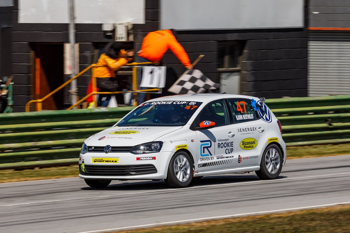 VWMotorsport_za's tweet photo. Race 1 in the Volkswagen Rookie Cup was closely contested - a great start for the Rookies!
Kyle Visser took the first race win ahead of Bjorn and Dhiyven!
We move onto Race 2.
#VWMotorsport #Volkswagen #Motorsport #GoProZa
@VolkswagenSA @Dunloptyres_SA https://t.co/q9QYUCW3mi