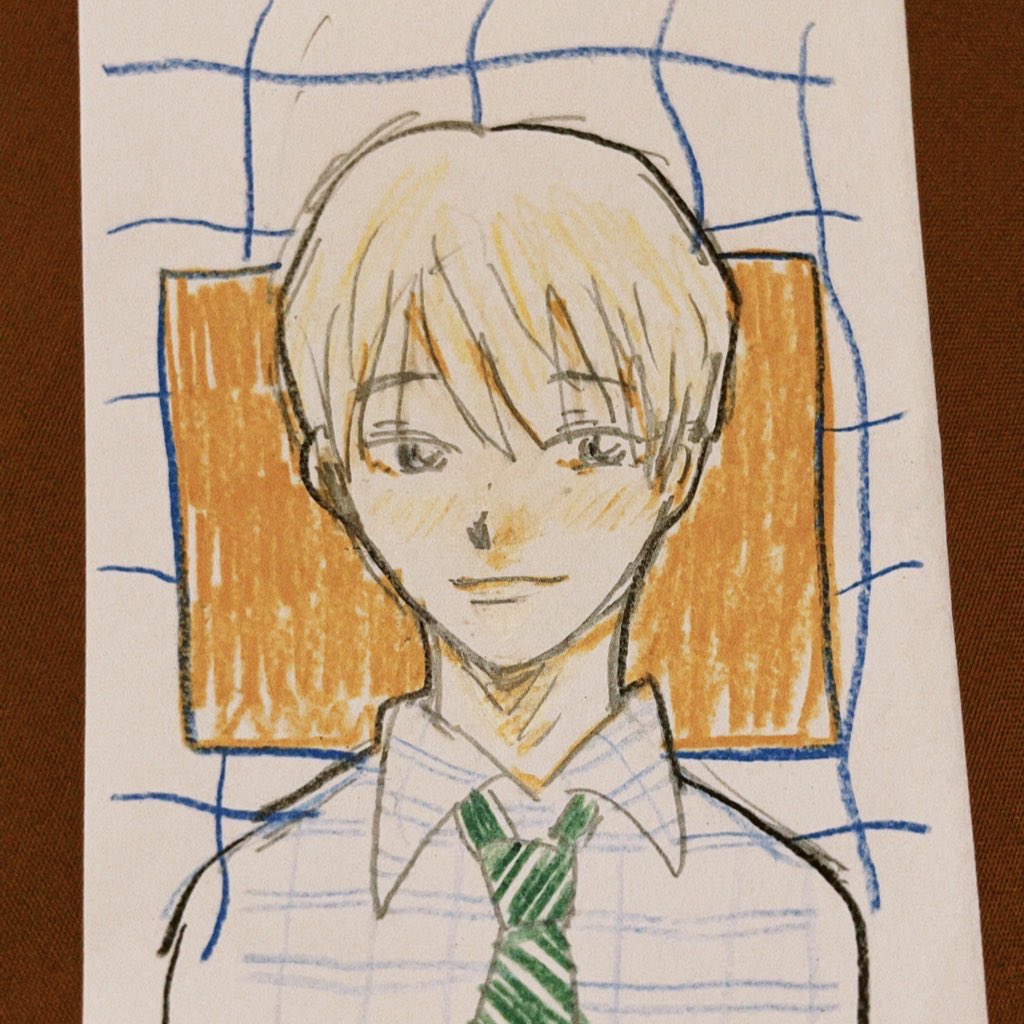 職場の色鉛筆と鉛筆でかいた人