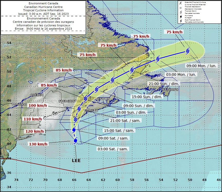Tropical Cyclone Information Statements
Lee now a powerful post-tropical cyclone and is now located over offshore Canadian waters. Lee will continue to batter much of the Maritimes today with heavy rain, strong winds,and high waves along the Atlantic coast
weather.gc.ca/hurricane/stat…