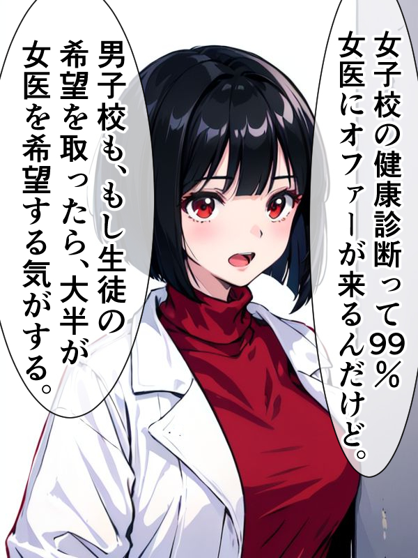健康診断の話をする女医ちゃん。 