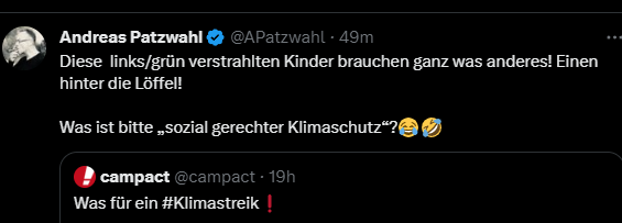 seuworst's tweet photo. Der rechtsradikale Gewalttäter @APatzwahl fordert auf offener Bühne zu Kindesmisshandlung auf. Die Verbrecher geben sich kaum noch Mühe, den Anschein zu wahren.
#Klimastreik https://t.co/U2n3iJqfpb