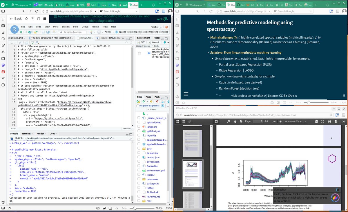 PhilippBauman15's tweet photo. Little sneak-peek of #soilspectroscopy and plant IR spectroscopy workshop (@RenkuIO + local) I'll be giving on Oct 25 and Nov 2, which is organized by the @AllanEcology group. We still have some places available for researchers, drop me a DM if you are interested to join in Bern. https://t.co/wb4WuaiytA