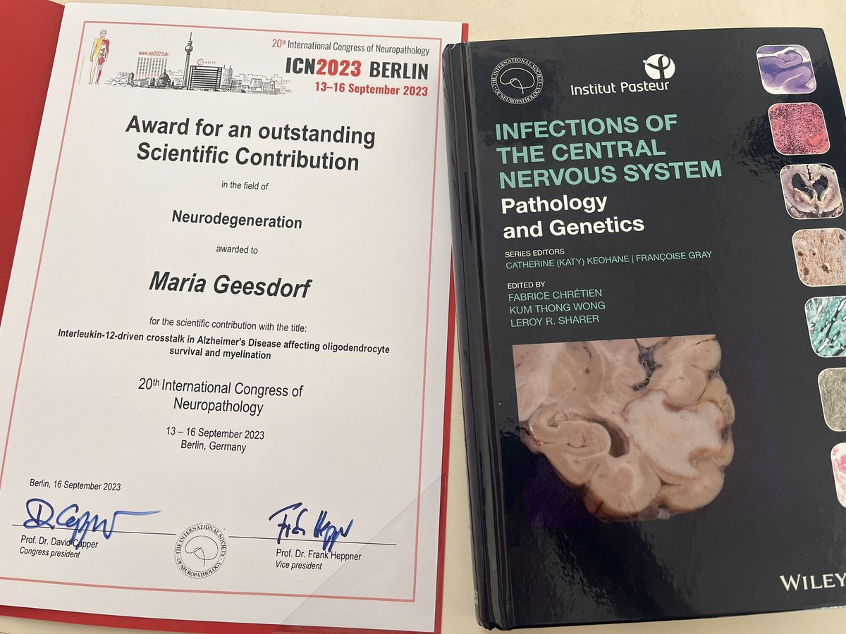 Maria Geesdorf (@maryngee) on Twitter photo I‘ve just received an award for our scientific contribution to the #icn2023 and it‘s absolutely surreal!
The price is for all the people involved in the IL-12 project and I am proud to be the representative today!
<a href="/LabHeppner/">Heppner Lab</a> <a href="/ChariteBerlin/">Charité - Universitätsmedizin Berlin</a> I‘ve just received an award for our scientific contribution to the #icn2023 and it‘s absolutely surreal!
The price is for all the people involved in the IL-12 project and I am proud to be the representative today!
<a href="/LabHeppner/">Heppner Lab</a> <a href="/ChariteBerlin/">Charité - Universitätsmedizin Berlin</a>