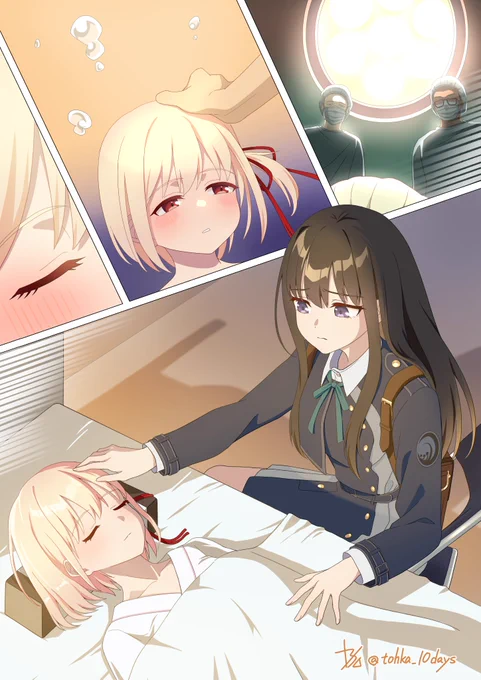 夢を見る千束、離れないたきな9話より #リコリコ 