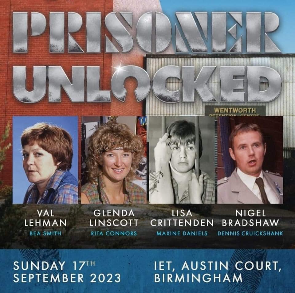 Travelling to Birmingham later today for Prisoner Cell Block H event.