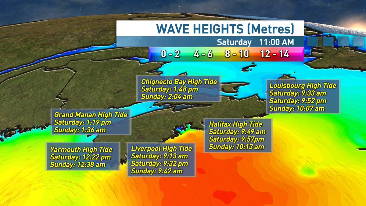 Lee officially post-tropical, but still packing a punch with hurricane force winds near it's centre.
Track is a bit further east &amp; faster.
The storm is now expected to make landfall between Yarmouth &amp; Shelburne mid-day. 
Power outages climbing quickly. 
#nsstorm #nbstorm #pestorm