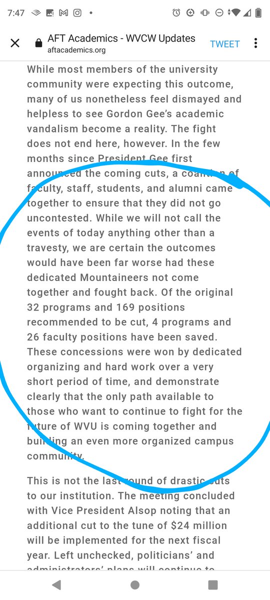 sclly21's tweet photo. We are not done. We will keep working to stop the cuts.
https://t.co/3ZfdsMKkoj
#saveWVU https://t.co/WZkqHTLf7y