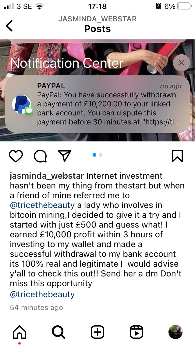 vatoffilth's tweet photo. @instagram More Evidence of the hacker using the account @jasminda_webstar to steal my identity and convince people to Fucken invest in bitcoin scam @instagram you guys are so ridiculously incompetent like what more do u need https://t.co/4NG8zHdlPc