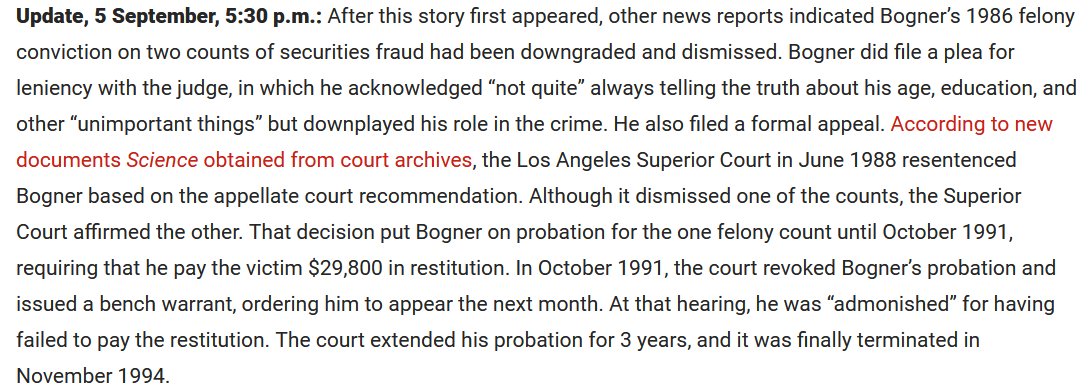 We've posted an interesting update to the remarkable story on @GISAID written by @martinenserink and @sciencecohen this spring. Were both counts of Peter Bogner's felony conviction dismissed? Not so fast. 1/n