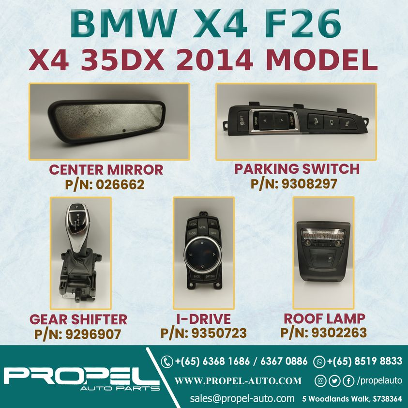 propelauto's tweet photo. BMW X4 F26 Xdrive Interior Electrical Spare Parts #OnSale

Shop Genuine Spares for your car at #PropelAuto #SG 

#PreOwnedCarParts #PreOwneditems #UsedItem #QualityProducts #Quaranteeditems #Singapore #SparePartShop #PropelAutoParts #BMW #BMWParts #Electrical #InteriorParts #Shop https://t.co/P2nCPvoY3x