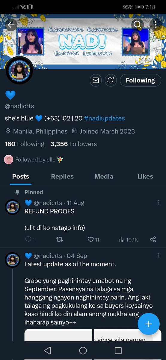 itsmhagical's tweet photo. [PARA IWAS SCAM] 
BEWARE OF SCAMMER @nadicrts
BOGUS SELLER and ate girl niyo.

Transacted with her April 15 of this year, for an album na FETA raw and May na ang dating. (yes, Happy 5 months girl). Super active niya pa sa page niya. Miss congeniality ang peg. https://t.co/oEOCMSzrs8