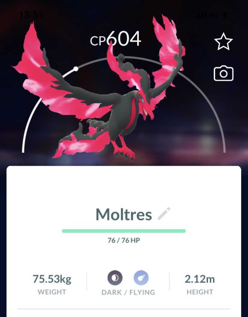 Galarian Moltres❣️It's been months since I last encountered one🥹
前回ガラル三鳥に出会ってからしばらく経ちましたが、今日ガラルファイヤーを捕まえることができました🥹❣️ #PokemonGO