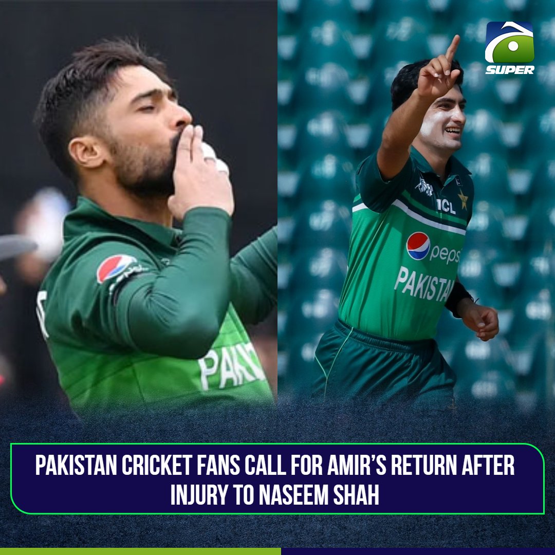 geosupertv's tweet photo. Do you see Mohammad Amir as Naseem Shah's replacement?

Read More: https://t.co/fQCjeszL40

#worldcup2023 #pakistancricket https://t.co/g9XisWAG9h