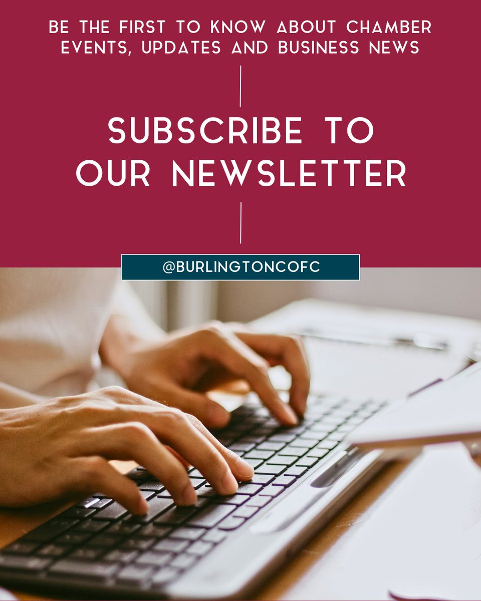 Our newsletter is packed with information about upcoming Chamber events, business news and community updates. Subscribe today to stay in the loop: eepurl.com/hM1VJz #BurlingtonCofC #BurlONBiz #Subscribe