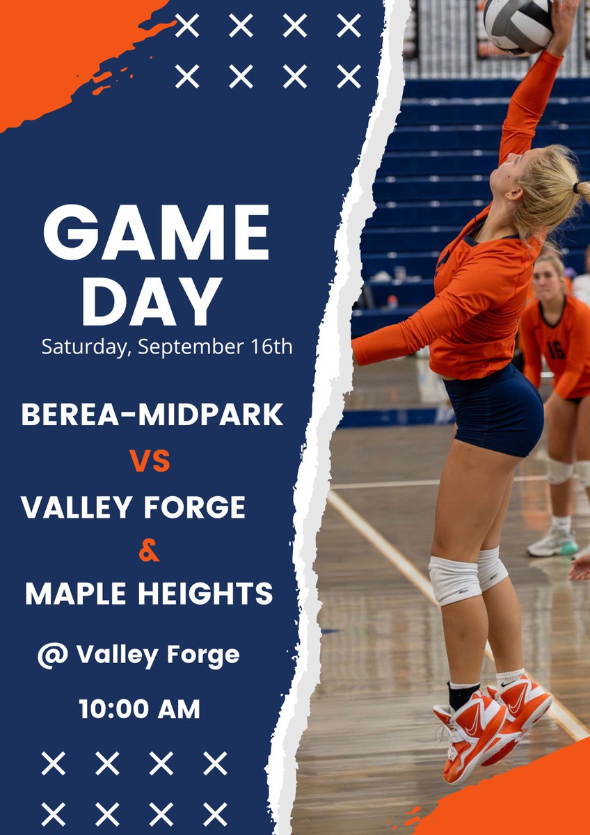 Polaris Sign Pro at BMHS (@polarissignpro) on Twitter photo IT’S GAME DAY🏐
🆚 Valley Forge | Maple Heights
🕕 10:00 am
📍 Valley Forge 💙🧡
Content Creator 🧡 Miyanah Hines
<a href="/AthleticsBMHS/">Berea-Midpark Titans</a> <a href="/BereaCSD/">Berea CSD</a> <a href="/polariscareer/">Polaris Career Center</a> <a href="/BMHSTitanVolley/">Berea-Midpark Volleyball</a> <a href="/BMHSTitanStorm/">The Storm⚡️</a> <a href="/BCSDWheeler/">Mrs. Tracy Wheeler</a> IT’S GAME DAY🏐
🆚 Valley Forge | Maple Heights
🕕 10:00 am
📍 Valley Forge 💙🧡
Content Creator 🧡 Miyanah Hines
<a href="/AthleticsBMHS/">Berea-Midpark Titans</a> <a href="/BereaCSD/">Berea CSD</a> <a href="/polariscareer/">Polaris Career Center</a> <a href="/BMHSTitanVolley/">Berea-Midpark Volleyball</a> <a href="/BMHSTitanStorm/">The Storm⚡️</a> <a href="/BCSDWheeler/">Mrs. Tracy Wheeler</a>