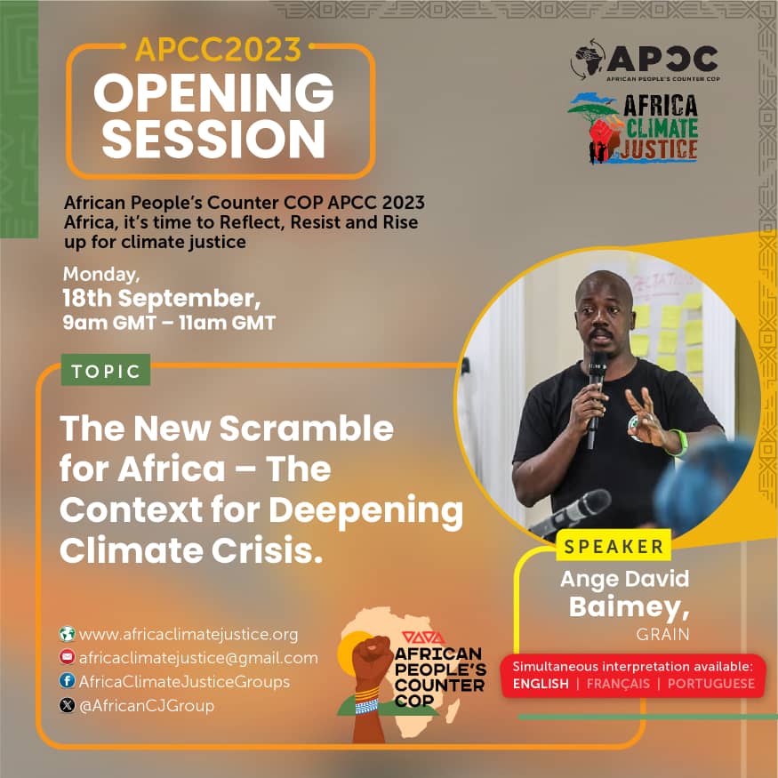 MVIWATA's tweet photo. EVENT ALERT📍📍📍📍
WHAT: African People's Counter COP 2023
WHERE: ONLINE, Register through https://t.co/B1ABbGYidC
WHEN: 18th November
#APCC #CounterCOP #ClimateJusticeNOW 
@AfricanCJGroup @LVCSEAf @via_campesina https://t.co/TQoXDC0gRK