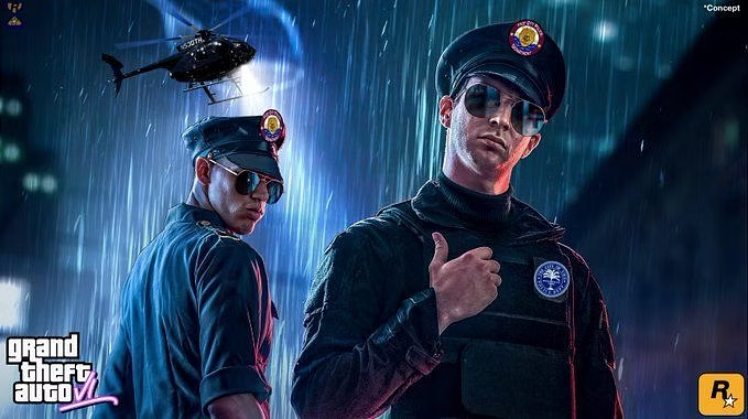 GTAVInewz's tweet photo. GTA 6 police are rumored to feature evil cops that will be racially profiling people of color, mimicking real life situations. https://t.co/8aBrOEoEeb