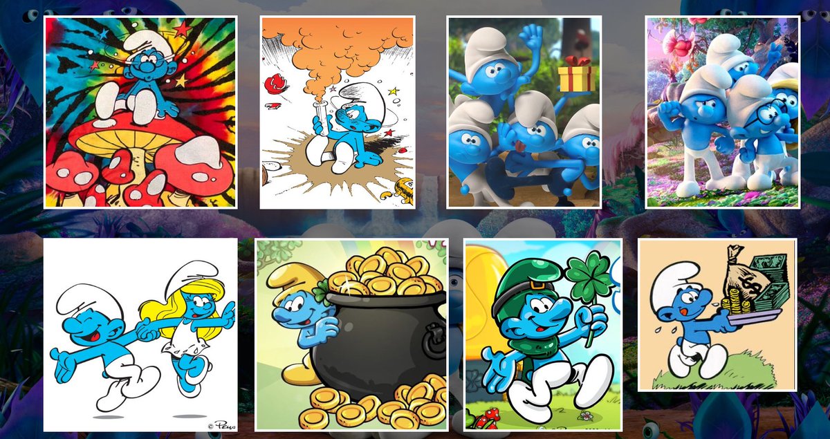 smurfsERC's tweet photo. The Smurfs (French: Les Schtroumpfs; Dutch: De Smurfen) is a Belgian comic franchise centered on a fictional colony of small, blue, humanoid creatures who live in mushroom-shaped houses in the forest.

#TheSmurfs #Smurfs #Ethereum #Bitcoin  #ETH #BTC https://t.co/utLlxHbAT9