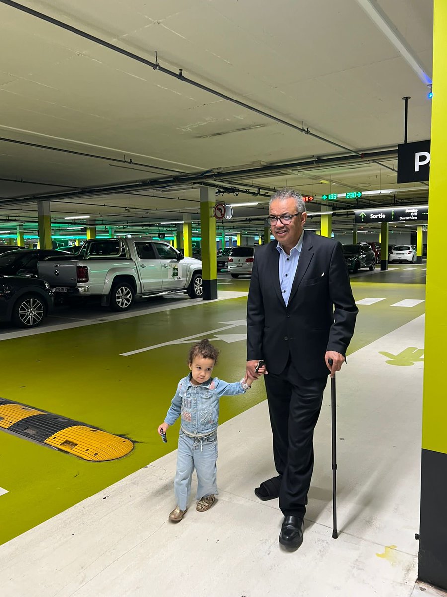 DrTedros's tweet photo. Despite my broken foot, my granddaughter Mia has become my incredible walking partner, turning obstacles into opportunities for bonding and laughter. https://t.co/FCChAA6CAv