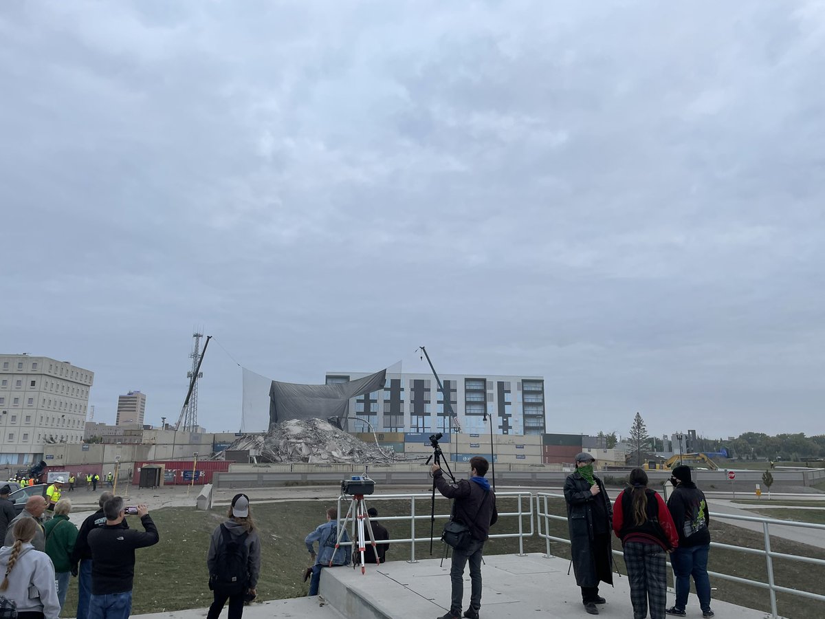 ChacingTheStorm's tweet photo. As of 7 AM this morning the Historic Lashkowitz High rise no longer exists!
Some of the pictures i got are NUTS! Stay tuned for my youtube video posting later today on #SubiStormWX!!
@inforum @WDAYnews
#Demolition #Fargo #NorthDakota #NDWX #Inforum #Historic #explosion #implosion #explosives #TNT