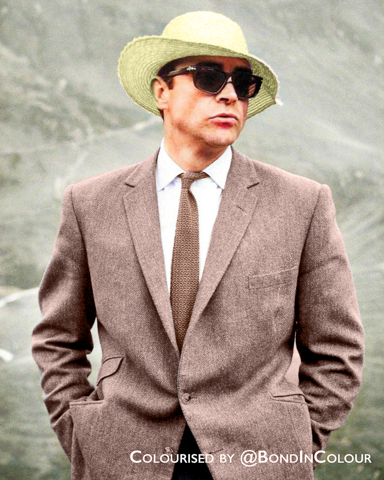 BondinColour's tweet photo. Ready for a relaxing weekend? Sean Connery in this photo during filming of Goldeneye in Switzerland seems to be.  One for @station_z perhaps... :) #jamesbond #bond #deoldify #seanconnery #bondtwitter https://t.co/h2oJlLcBIB